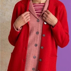 Gudrun Sjoden Knit blazer in felted organic wool fuscia/deep pink size S